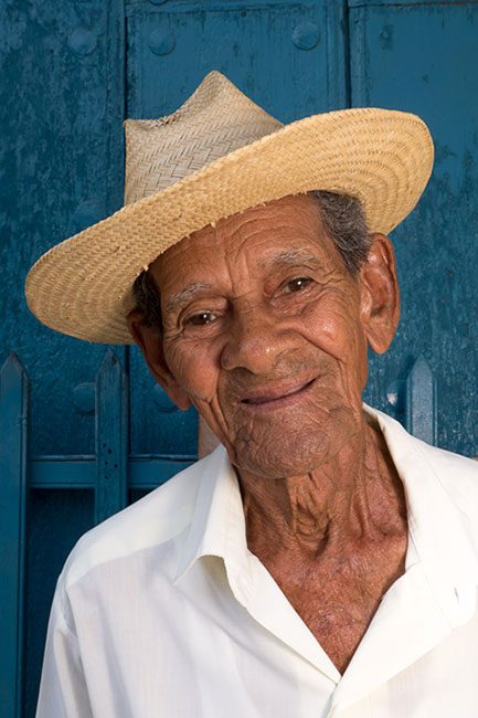 Portrait of a man on the street in Trinidad, Cuba.